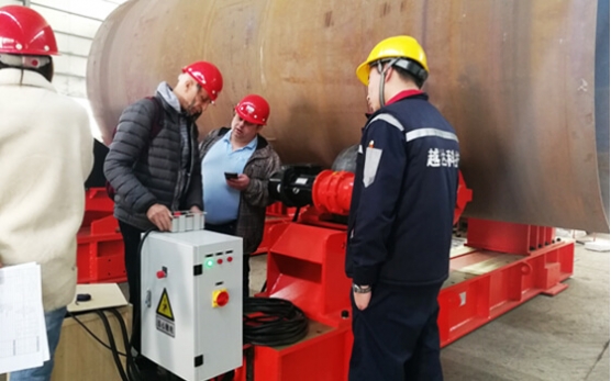 Russian client inspect the 150Ton welding rotator